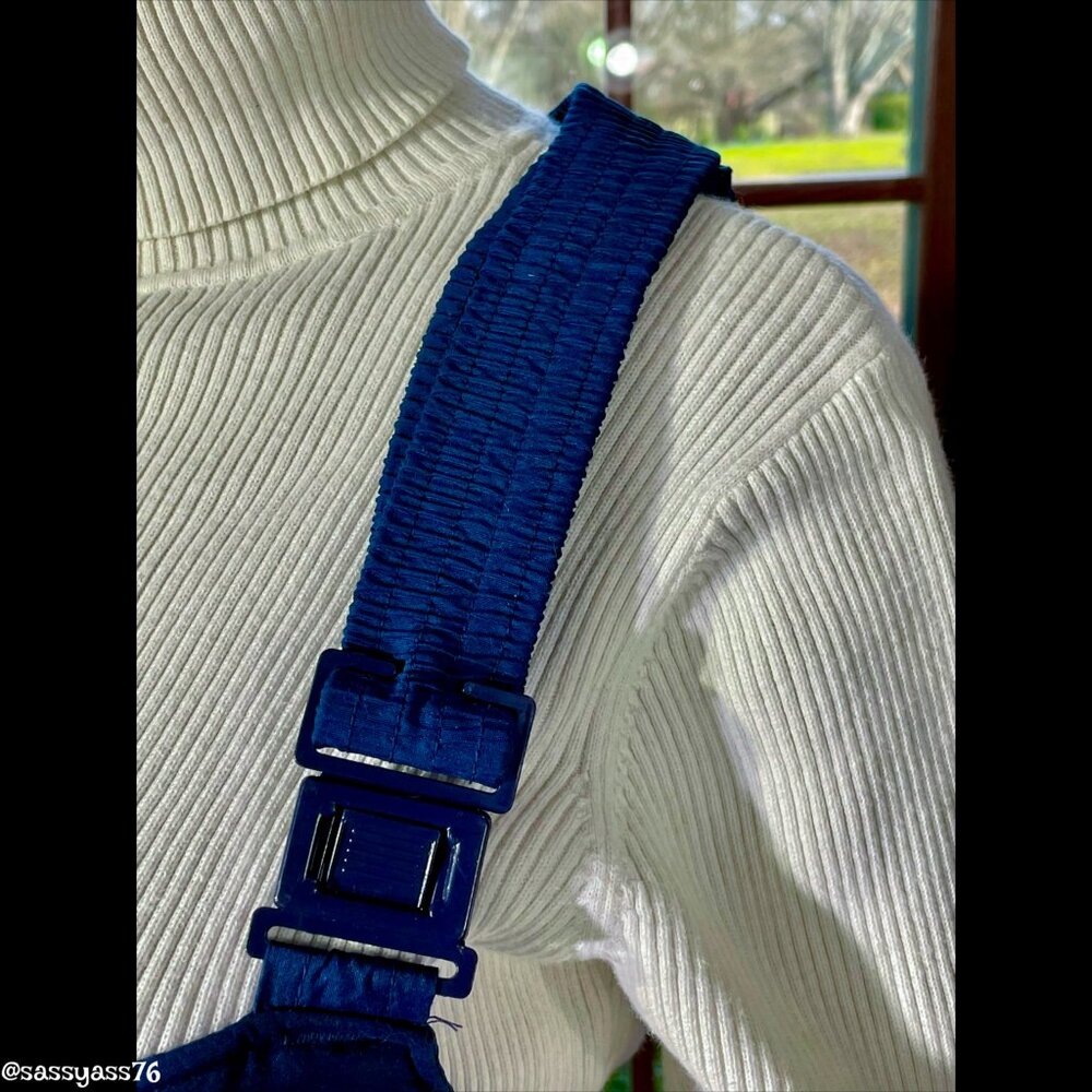 ▪️VTG▪️BLACK BEAR▪️70's 80's Unisex Navy Blue Fully Lined Snow Ski Bib Overalls - Picture 5 of 11